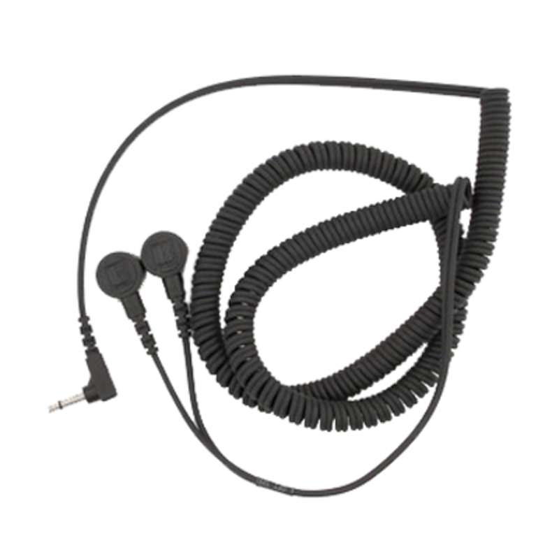 Dual Conductor Coil Cord with Two 4mm Female Snaps and 1 megohm Resistor, 6' Long